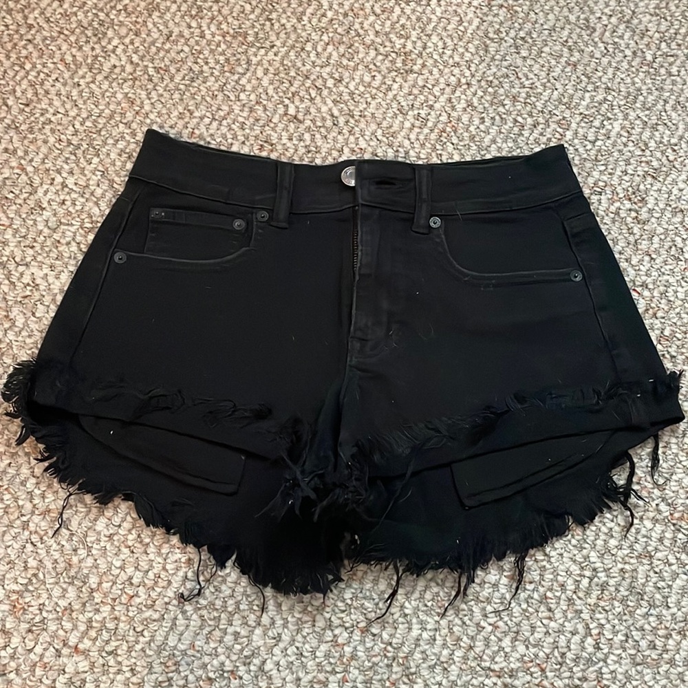 American Eagle black jean shorts